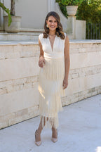 Vestido Cleo Crema Tirantes