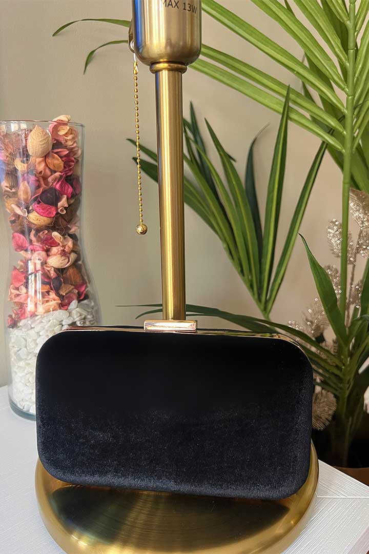 Bolso terciopelo sale negro