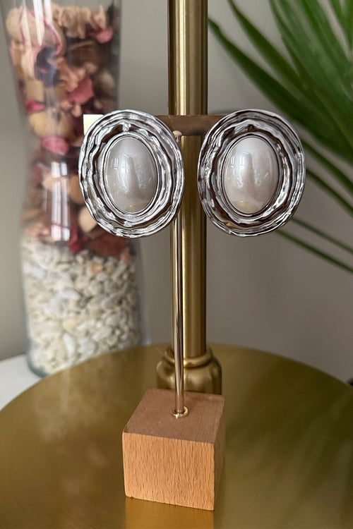 Pendientes Perla Plata