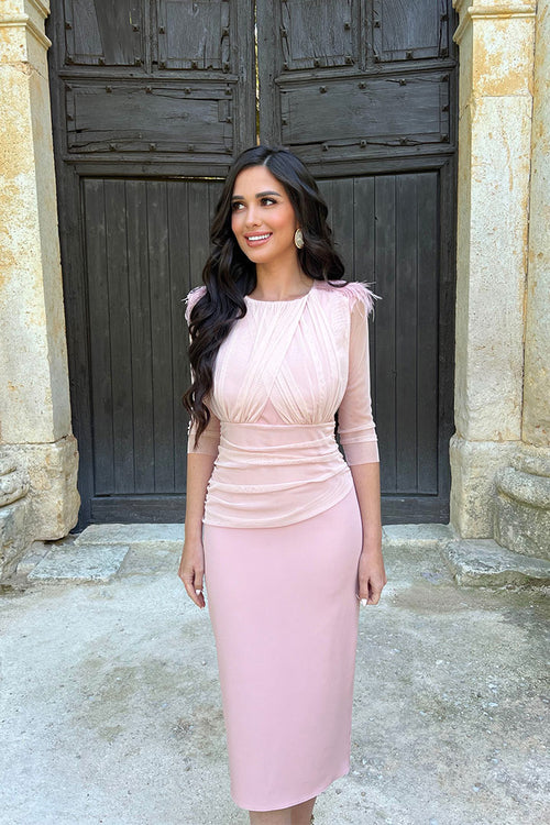 Vestido Meryl Rosa/Nude