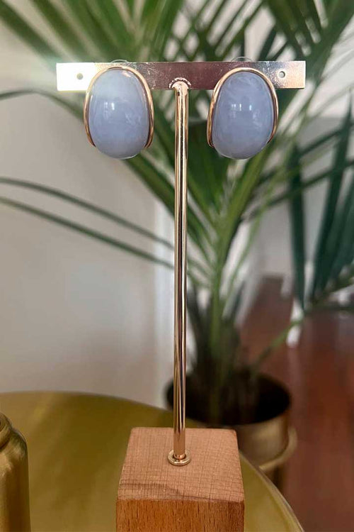 Blue Circle Earrings
