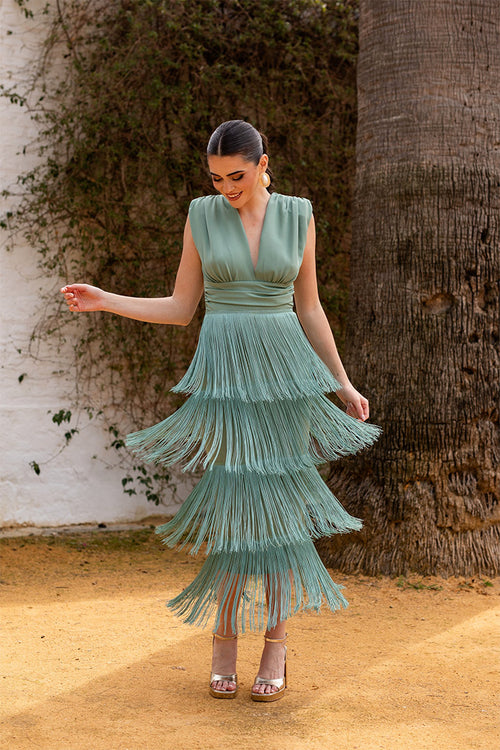 Vestido Cleo Verde Agua