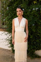 Vestido Cleo Crema Tirantes