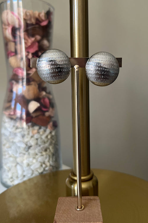 Pendientes Botón Plata