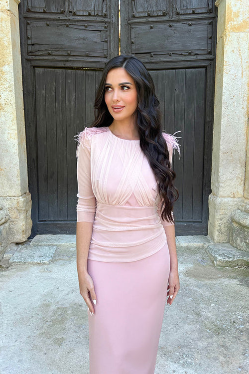 Vestido Meryl Rosa/Nude