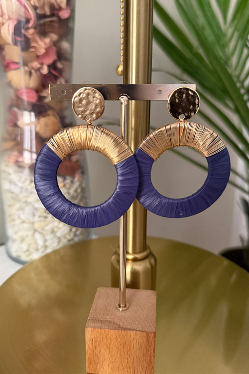 Boucles d'oreilles Cercle Bleu