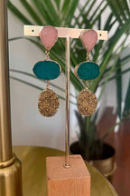 Blue Circle Earrings