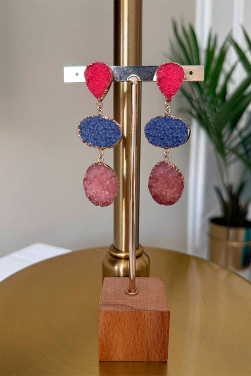 Blue Circle Earrings