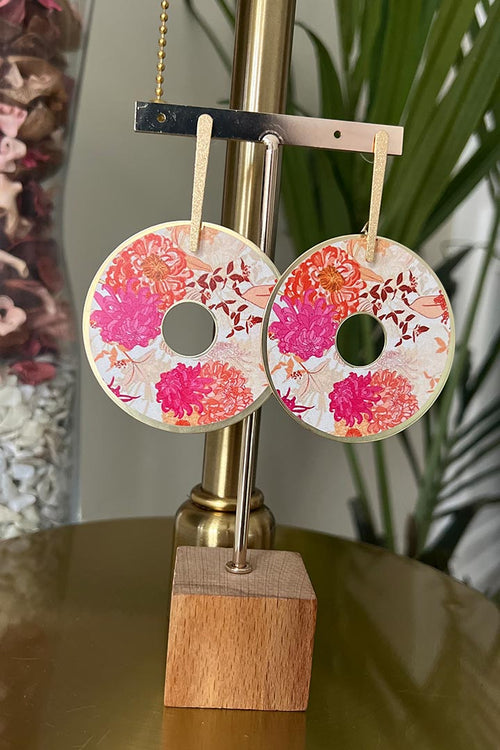 Blue Circle Earrings