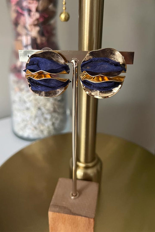 Blue Circle Earrings