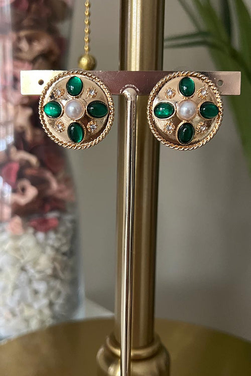 Blue Circle Earrings