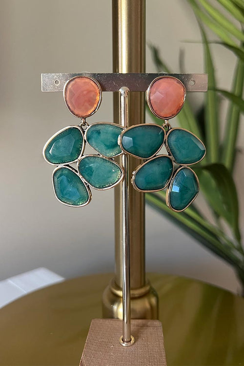 Blue Circle Earrings
