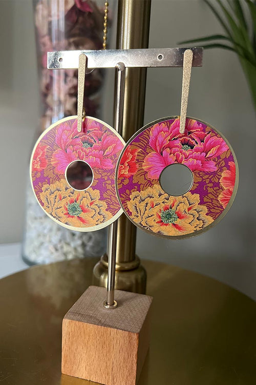Blue Circle Earrings