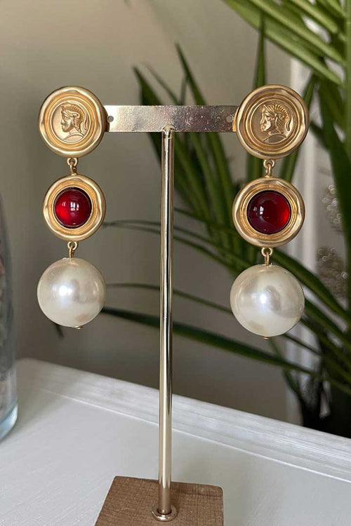 Blue Circle Earrings